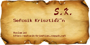 Sefcsik Krisztián névjegykártya