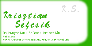 krisztian sefcsik business card